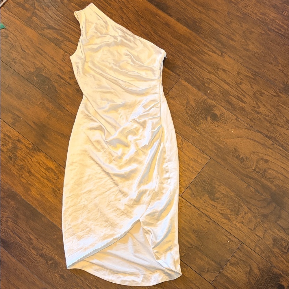 Gibson Latimer One-Shoulder Cream Dress SZ Small